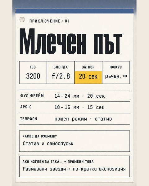 Приключение 01, Млечен път: четирите числа и трите колони