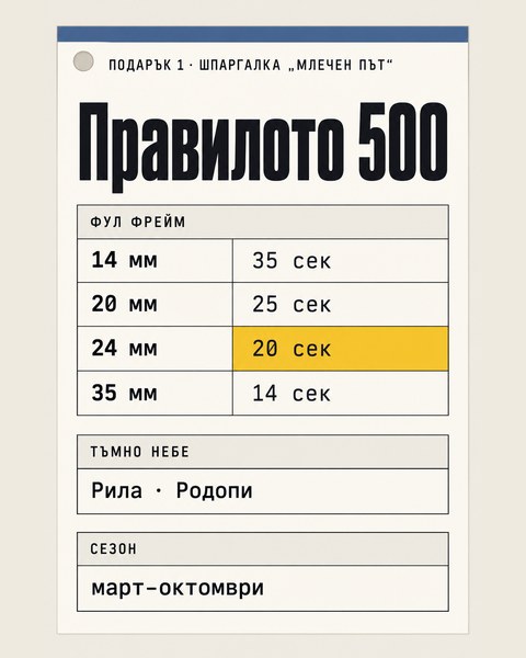 Шпаргалка „Млечен път“: таблицата с правилото 500